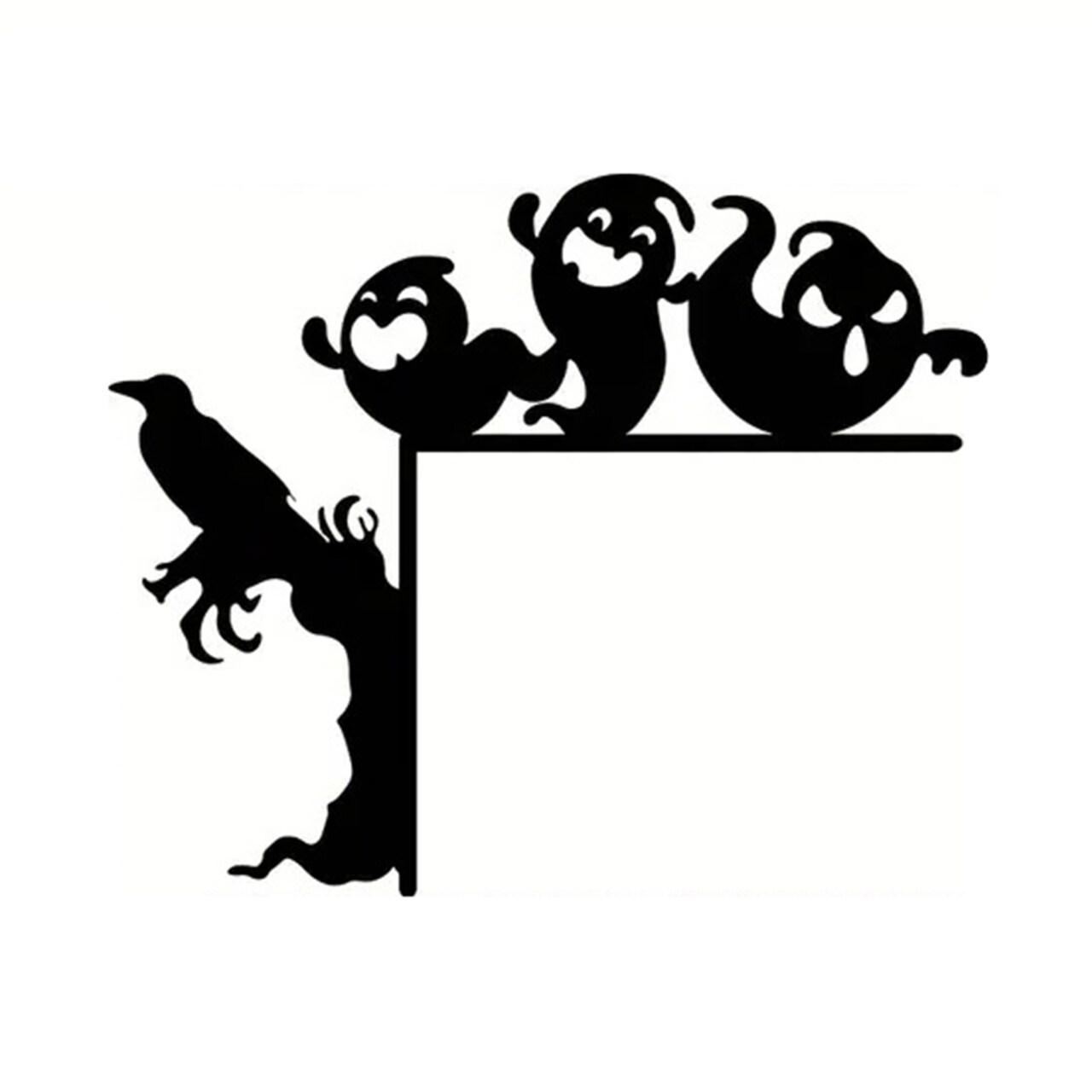 Halloween Ghost Door Frame Decoration Heavy Duty Metal Left Right Door Corner Sign Front Door Edge Topper Sitter